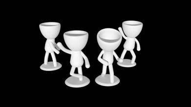 pack of 4 stl dansant pots pot plantes poupée robertplant impression 3dprinting vases duveteux cgtrader art sculpture 3dart 3dmodel stlpriting danse sculptures 3d print model - Mito3D