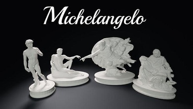 paketlemek of michelangelos poli başyapıtlar michelangelo tanrı adam david meryemana resmi heykel heykeller sanat başyapıt eskültür arte oluşturma adao deus yaratılış mermer 3d print model - Mito3D