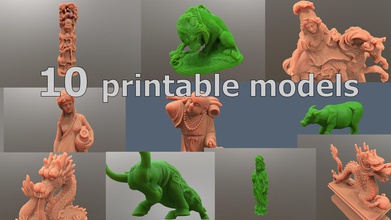pack printable models sculptures statues art miniature statue packcollection ancient medievbal history asian monk dragon female woman girl bust clay 3d print model - Mito3D