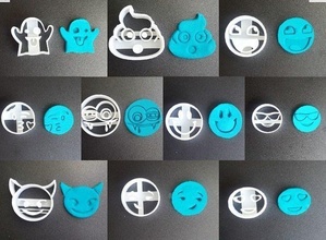 pack social cookies cutter emoji kitchen vampire hell ghost cool love smac smiring smile house dining 3d print model - Mito3D