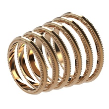 paket 6 klasik minimalizm boho yüzük mücevher tüm boyutunu ayarlayın spiral metalik takı çelik gem Gümüş yazdırılabilir krom sırlı altın emici ekipman şok elektrik metal disjunct amortisör 3d print model - Mito3D