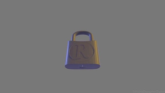 padlock r ren inspired padlock low poly object hobby diy hobby diy  3d print model - Mito3D