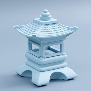 pagoda jardín ornamento japonés chino oriental Japón Roca templo miniaturas decoración asiático linterna 3dprint Arte esculturas 3d print model - Mito3D