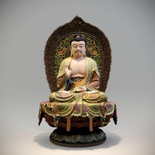 painted buddha statue sculpture budda china asia photogrammetry printable temple japan primitive art scans replicas 3d print model - Mito3D