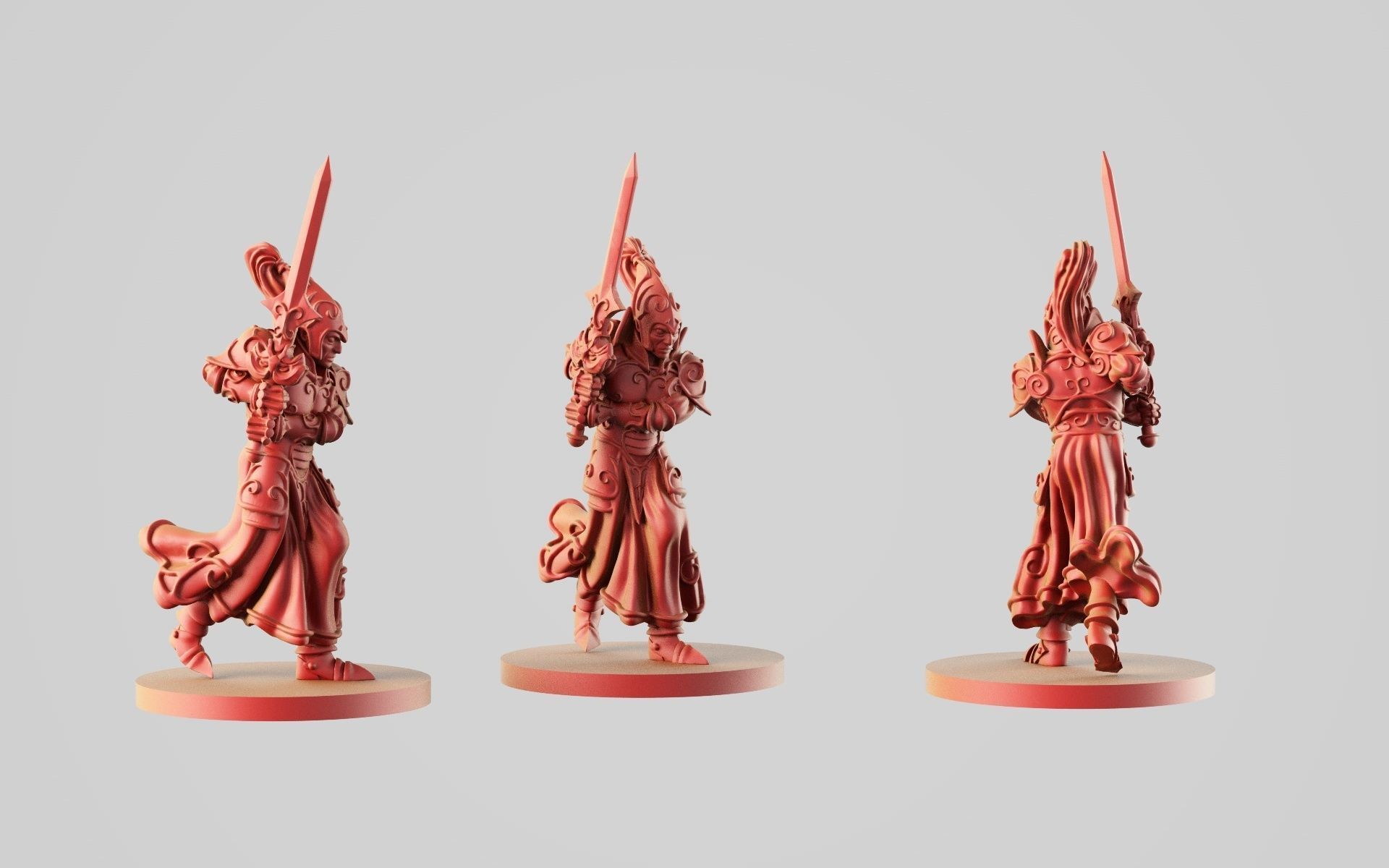 paladin 4 three miniatures miniature action rpg dungeon dragons confrontation warcraft figure tabletop boardgame crosslances fantasy art pathfinder 28mm 32mm sla dlp figurine games toys game accessories 3D print model - Mito3D