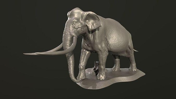 paleoloxodon antiguo elefante paleoarte dinosaurio animales mamífero esculturas Arte 3d print model - Mito3D
