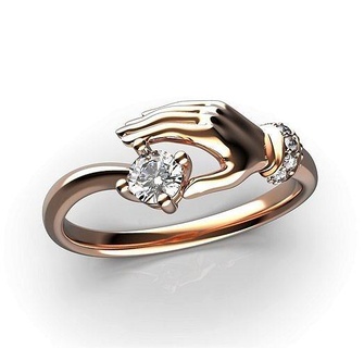palma mano anillo 4 joyería joya estados unidos uk oro diseño abrazo manos mujer amor mexico arte plata imprimible brazo dedos anillos 3d print model - Mito3D