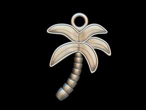 palm llavero colgante diseño muebles el clave anillo shell la joyería colgantes medallón alivio 3d print model - Mito3D