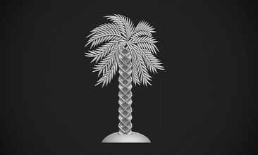 paume soulagement arbre plage île noix coco plante forêt feuille bijoux art sculptures 3d print model - Mito3D