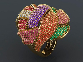 palmiero fashion ring women gold diamond silver printable white engagem jewellery jewelry rings 3d print model - Mito3D