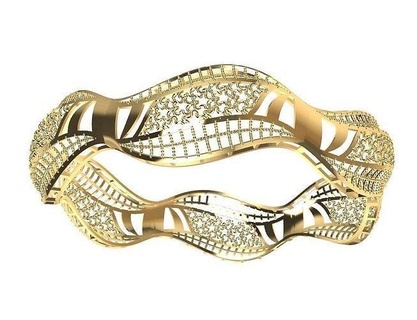 pan20 gold bangles jewelry jewel jewellery bracelets 3d print model - Mito3D