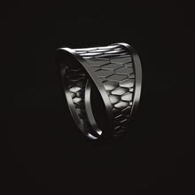 panal ring jewelry design platinum precious metallic printable silver fashion rings 3d print model - Mito3D