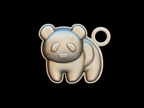 panda orso fascino design mobilia pendente chiave squillare portachiavi gioielleria ciondoli medaglione sollievo viso giocattolo divertimento 3d print model - Mito3D