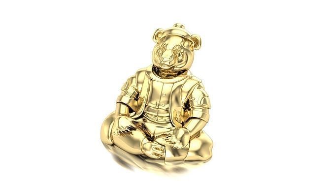 panda bamboo bear animal nature miniatures printable relief cnc head jewelry pendants art sculptures sculpture statue silver deco bust teddy 3D print model - Mito3D