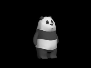 panda oso Arte animal personaje dibujos animados esculturas 3d print model - Mito3D