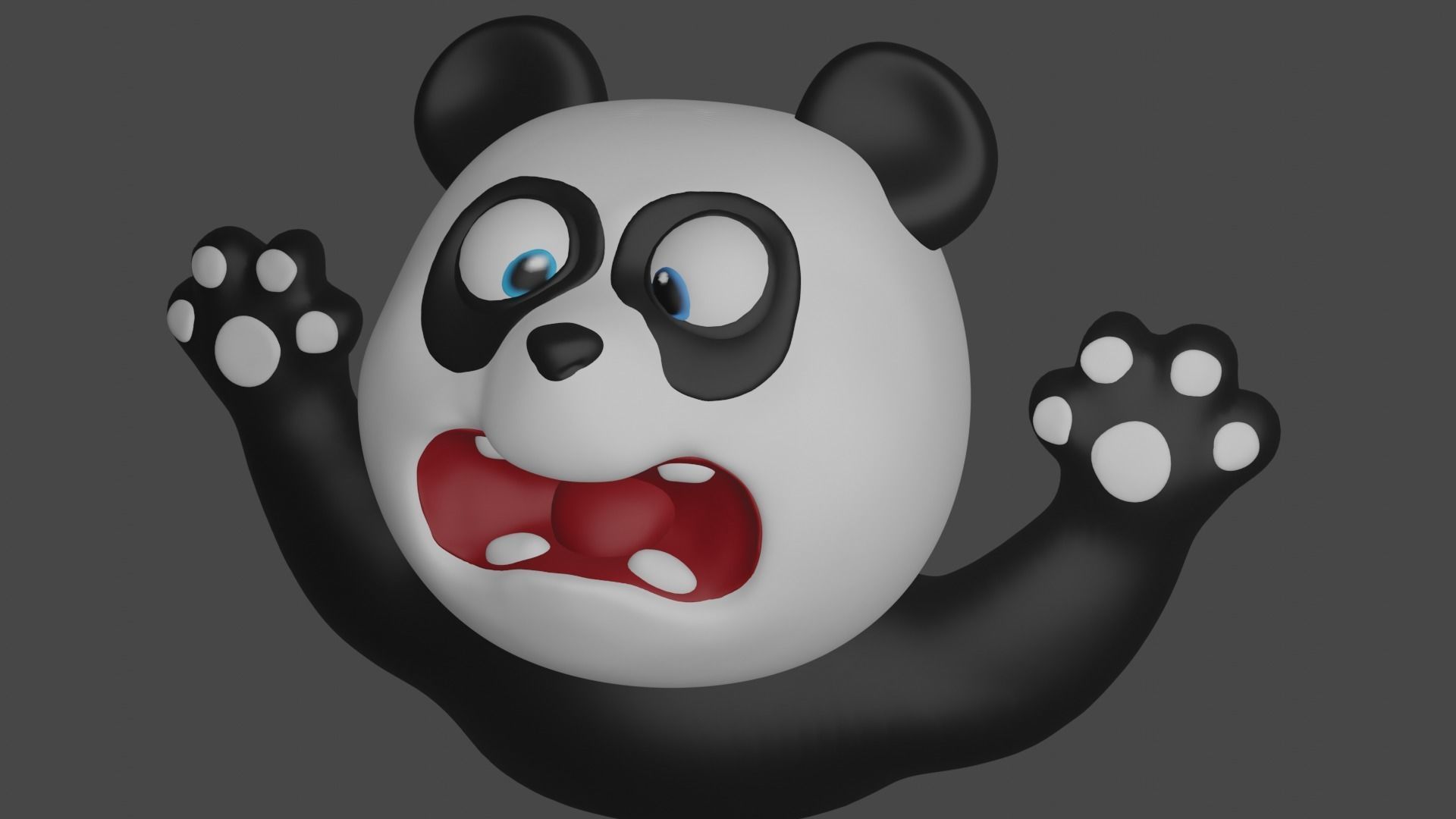 3d impreso panda marcador juguete personaje dibujos animados figura animal divertido juegos juguetes colegio leyendo estatua arte inteligente asustado 3dprint impresora 3D print model - Mito3D