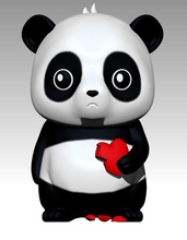 panda, le cœur brisé mignon panda enfant caractère la nature cassé jeux les jouets d'autres 3d print model - Mito3D