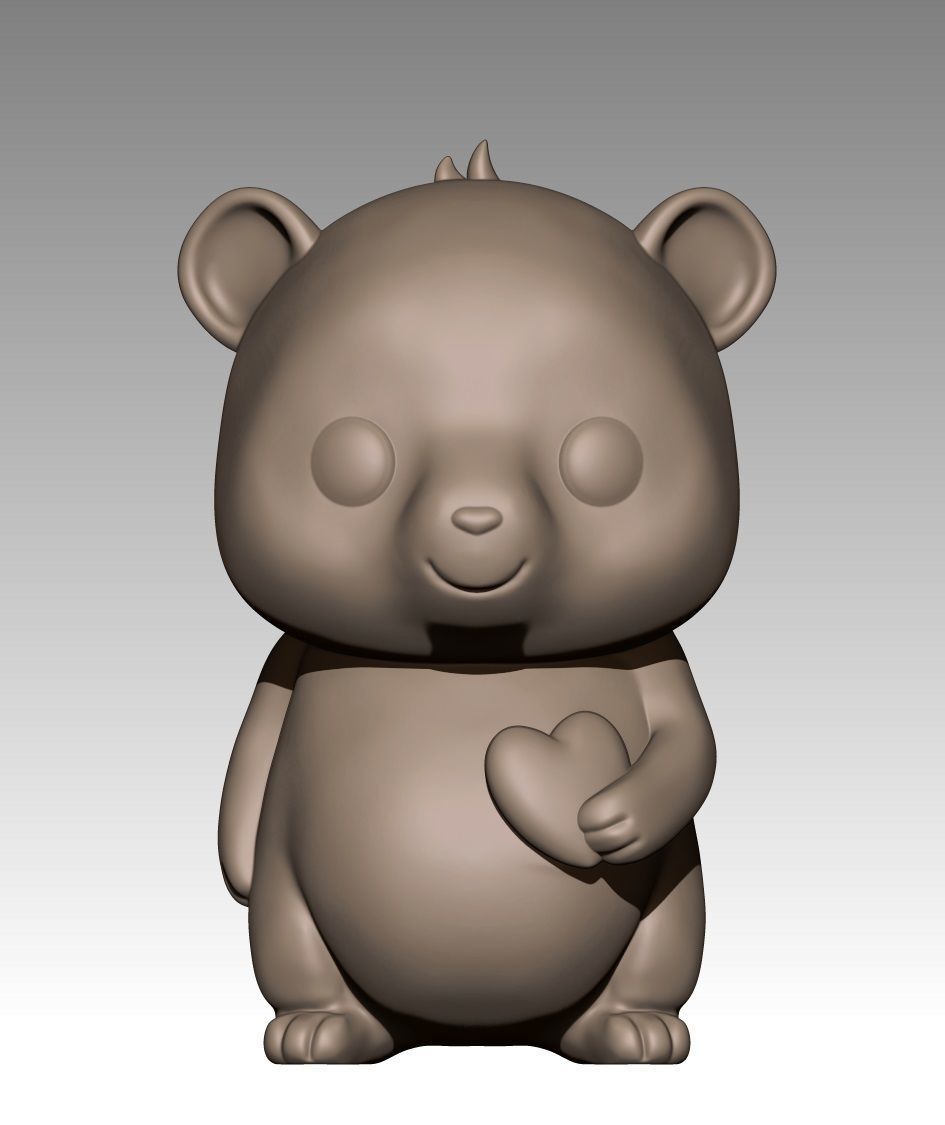 panda cœur caractère mignon la nature souri figure jeux les jouets d'autres 3D print model - Mito3D