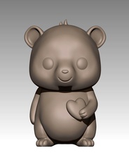 panda corazón carácter lindo la naturaleza sonrió figura juegos los juguetes de otros 3d print model - Mito3D