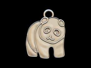 panda key ring pendant design furniture keyring jewelry pendants medallion relief 3d print model - Mito3D
