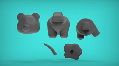 panda peeing toy fun toon cartoon art arttoy designer cute simple diy plastic games toys animal 3d print model - Mito3D