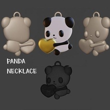 panda anhänger halskette armband juwel hals niedlich silber kolye schmuck mode halsketten 3d 3dprint druckbar frei 3d print model - Mito3D