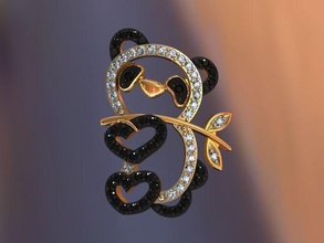 panda pendente oro gemme gioielleria diamanti ciondoli 3d print model - Mito3D
