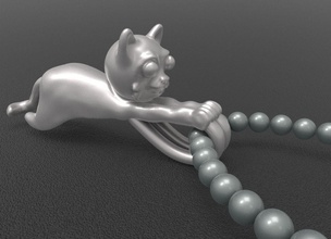 pandant la peluche bijoux pendentif d'argent carillon animal de souris pendaison jouet hiphop pendentifs 3d print model - Mito3D