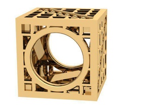 pandora gold ring quadrat gestalten technologie illustration design wissenschaft meinepandora neuepandora ausrüstung box präsentation schmuck 3d print model - Mito3D