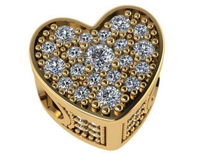 pandora corazón conformado oro anillo diamantes firmar imagen símbolo diseño ilustración interior cuadro científico lata cheque my modelos joyería joya 3d print model - Mito3D