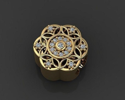 Pandora encanto oro plata anillo Moda libra esterlina imprimible joya joyería brillante diamante belleza compromiso Boda esposas 3d print model - Mito3D