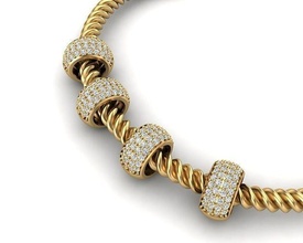 pandora bracelet jewelry gold diamond jewellery fashion beauty gem brilliant silver lighting white sterling bracelets 3d print model - Mito3D