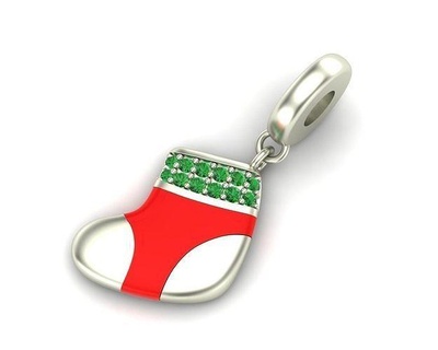 pandora Noël chaussette bijoux or diamant mode beauté gemme brillant argent éclairage blanc sterling bracelet bracelets 3d print model - Mito3D