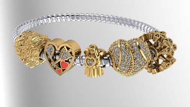 pandora models jewelry jewellery bracelet pendant necklece earings gold silver printable diamond ring necklace bracelets 3d print model - Mito3D