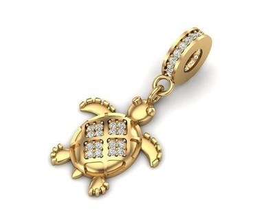 Pandora kaplumbağa takı altın elmas mücevher moda güzellik parlak gümüş aydınlatma beyaz sterlin bilezik bilezikler 3d print model - Mito3D