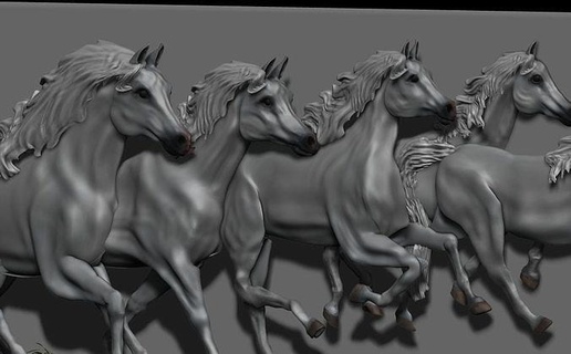 panel horse running decor ornament carved relief engraving furniture 3dmodel art animition outdoor architectural decoration silver bronze copper aluminum wood sapphire ruby garnet marble emerald stone foam home interior villa hotel sculptures house accessories 3d print model - Mito3D