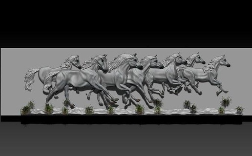 panel horse running decor ornament carved relief engraving furniture 3dmodel art game animition outdoor architectural decoration silver bronze copper aluminum wood sapphire ruby garnet marble emerald stone foam home interior villa hotel sculptures 3d print model - Mito3D