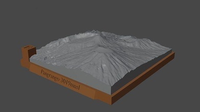 pangrango Berg Landschaft Vulkan Terrain Umgebung Natur Photogrammetrie Elevation Wissenschaft 3d print model - Mito3D