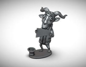 pan art las ovejas la artista mito música escultura carácter esculturas 3d print model - Mito3D