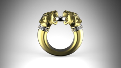 panter-ring gioielli anello gioiello diamante oro matrimonio gemma gemme preziosi i diamanti pietre preziose anelli 3d print model - Mito3D