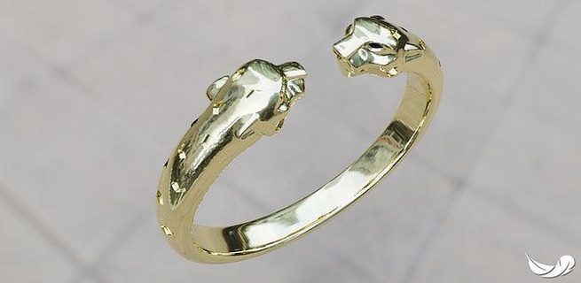 panter gold jewelry silver printable jewel jewellery wedding bracelets 3d print model - Mito3D
