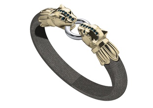 panter bracelts jewelry lion bracelets gold silver diamond ring gem brilliant 3d print model - Mito3D