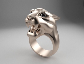 panter anneau les anneaux panterrings or le diamant bijoux blanc brillant 3d print model - Mito3D