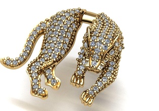pantera bijoux or luxe oreille pendantes pendentifs 3d print model - Mito3D