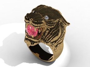 pantera ring leona lioness cheetah jewelry rings 3d print model - Mito3D