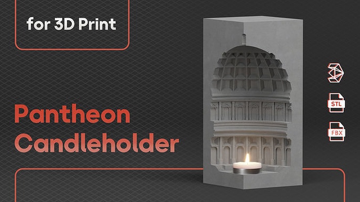 panteon mumluk alev mum dekoratif iç somut 3dprint yazdır teraryum neon rom ışık mimari dekor dekorasyon ürün tasarım ayarlamak ev 3d print model - Mito3D