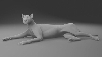 pantera rata cae cielo acostado gato tigre león leopardo gatito 3d impresión suave juegos juguetes 3d print model - Mito3D