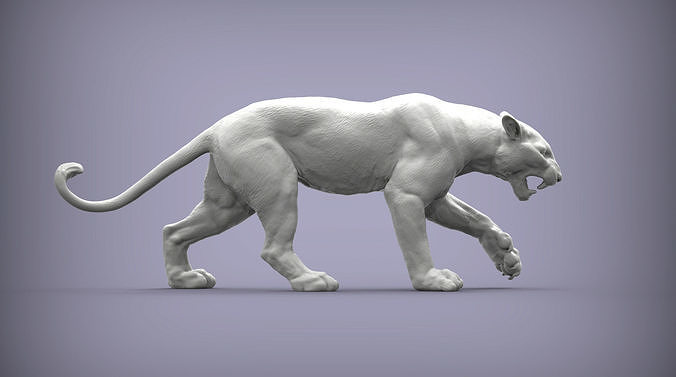 panter doğa memeli hayvan evcil heykel heykelcik hatıra yazdır model heykeller yazdırılabilir orman vahşi kedi puma hayvanat bahçesi sanat 3D print model - Mito3D