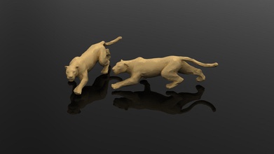 panter 164 hayvanat bahçesi kedi hayvan altın sanat heykeller 3d print model - Mito3D