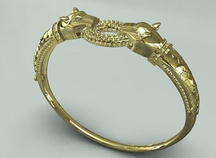 pantera pulsera joya joyería oro plata diamante brillante libra esterlina Moda belleza zafiro anillo imprimible esposas anillos 3d print model - Mito3D